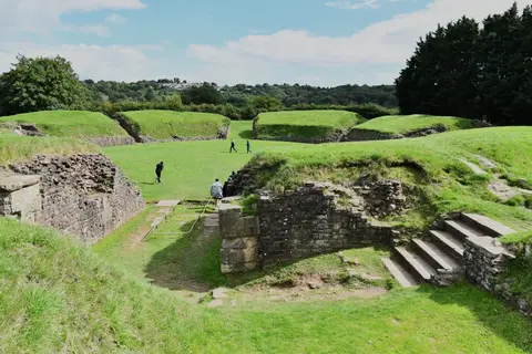 Photo of Caerleon Roman Amphitheatre, an amphitheatre in Newport, south east Wales.