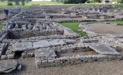 Photo of Vindolanda, a Roman fort near Bardon Mill, Northumberland, north east England.