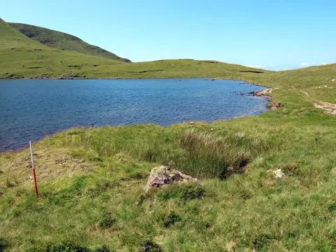 Photo of Llyn y Fan Fawr, a lake near Trecastle (Trecastell) in Bannau Brycheiniog, the Powys, mid Wales.