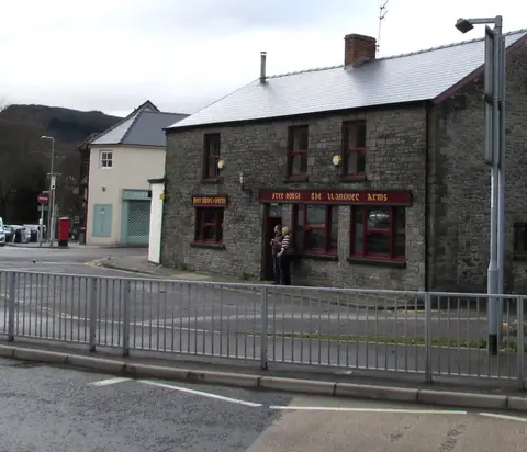 Photo of The Llanover Arms, a pub near Pontypridd, Rhondda Cynon Taf, south east Wales.