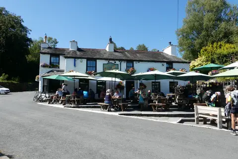 Photo of The Britannia Inn, a pub near Elterwater in the Lake District, Cumbria, north west England.
