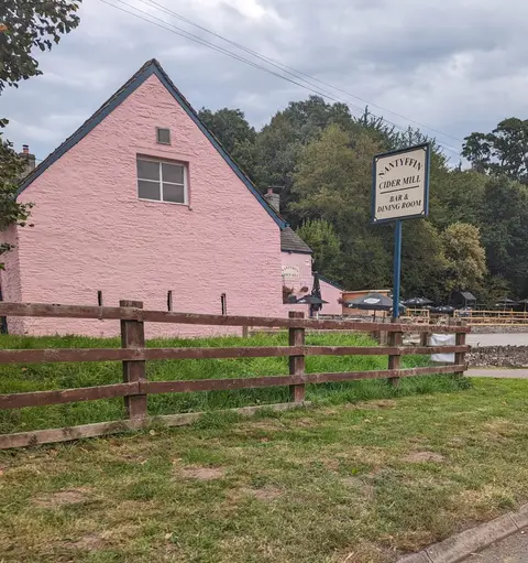 Photo of The Nantyffin Cider Mill Inn, a pub near Crickhowell in Bannau Brycheiniog, the Powys, mid Wales.