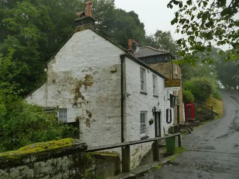 Photo of Birch Hall Inn, a pub near Beck Hole in the North York Moors, North Yorkshire, northern England.