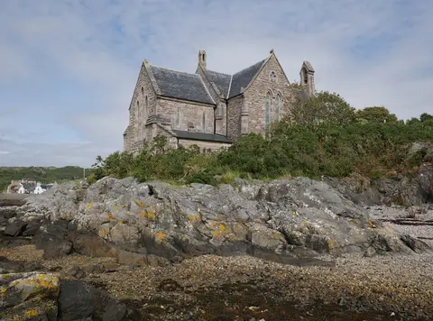 Photo of Assynt Parish Church, a church near Lochinver in Assynt–Coigach, Highland, the Scottish Highlands and Islands.