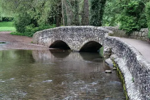 Photo of Gallox Bridge, Dunster, a landmark in Exmoor, Somerset, south west England.