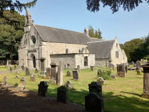 Photo of Abercorn Church, a church in West Lothian, central Scotland.