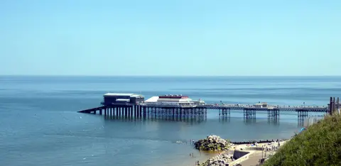Photo of Cromer Pier, a landmark in Norfolk, eastern England.
