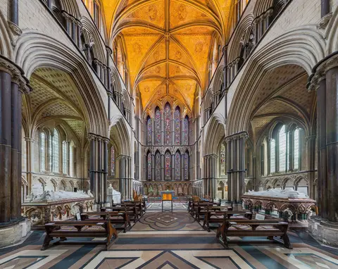 Photo of Worcester Cathedral, a church in Worcestershire, central England.