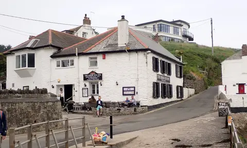 Photo of The Rising Sun, Portmellon, a pub in Cornwall, south west England.