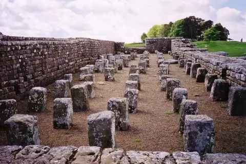 Photo of Housesteads fort, a milecastle near Bardon Mill, Northumberland, north east England.