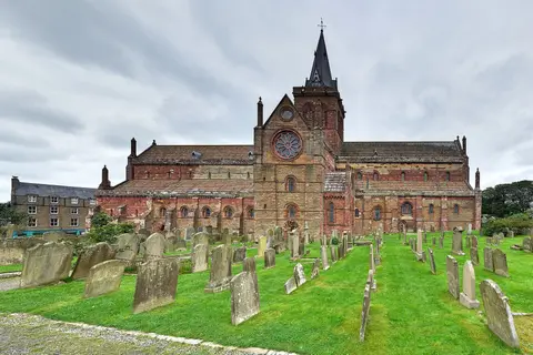 Photo of St Magnus Cathedral, a church near Kirkwall, the Orkney Islands, the Scottish Highlands and Islands.