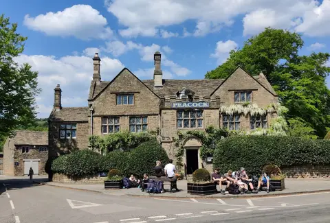 Photo of The Peacock at Rowsley, a pub in the Peak District, Derbyshire, central England.