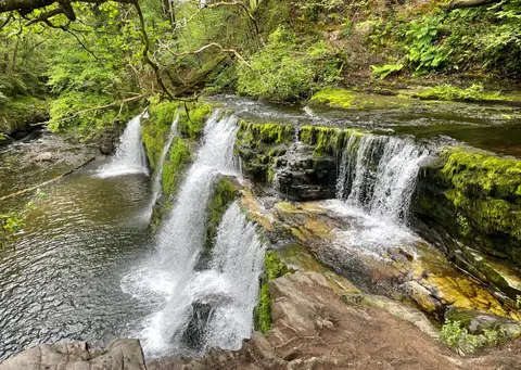 Photo of Sgwd y Pannwr, a waterfall near Penderyn in Bannau Brycheiniog, the Powys, mid Wales.