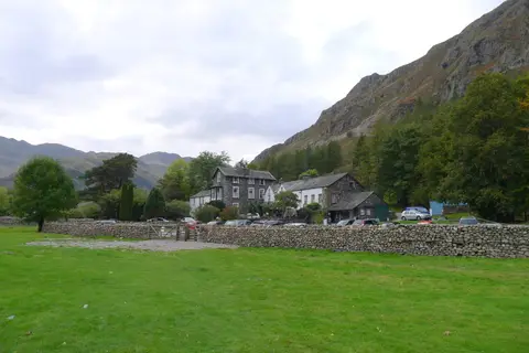 Photo of Old Dungeon Ghyll Hotel (Hikers Bar), a pub near Great Langdale in the Lake District, Cumbria, north west England.