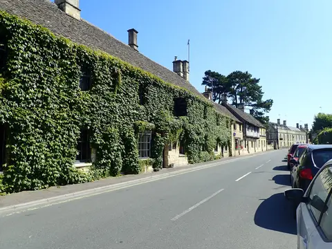 Photo of The Wheatsheaf Inn, a pub near Northleach in the Cotswolds, Gloucestershire, south west England.