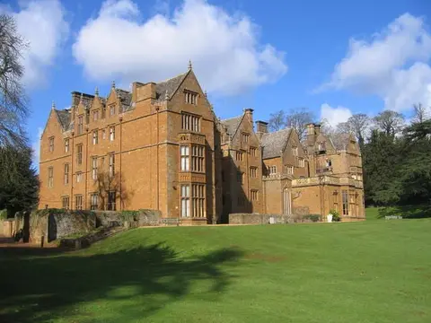 Photo of Wroxton Abbey, a Grade II* registered house & garden near King's Sutton, Oxfordshire, south east England.