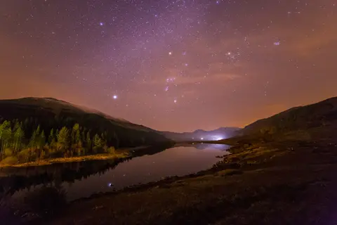 Photo of Llynnau Mymbyr, a lake near Capel Curig in Eryri, Conwy, north Wales.