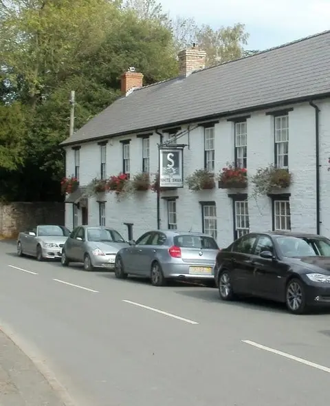 Photo of The White Swan Inn, a pub near Llanfrynach in Bannau Brycheiniog, the Powys, mid Wales.