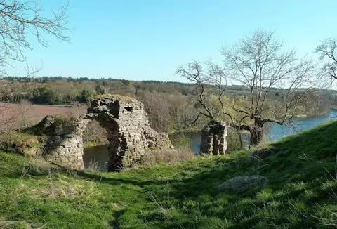 Photo of Roxburgh Castle, a ruined castle near Kelso, the Scottish Borders, southern Scotland.