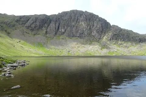 Photo of Stickle Tarn, a tarn near Chapel Stile in the Lake District, Cumbria, north west England.