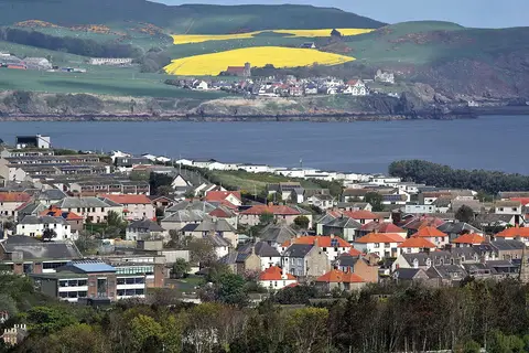 Photo of Eyemouth, a village in the Scottish Borders, southern Scotland.