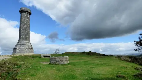 Photo of Blackdown (Hardy Monument), a Site of Special Scientific Interest near Abbotsbury, Dorset, south west England.
