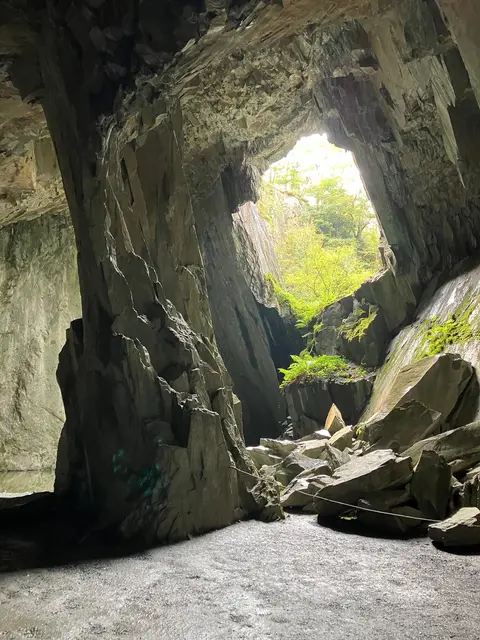 Photo of Cathedral Cave, a cave near Little Langdale in the Lake District, Cumbria, north west England.