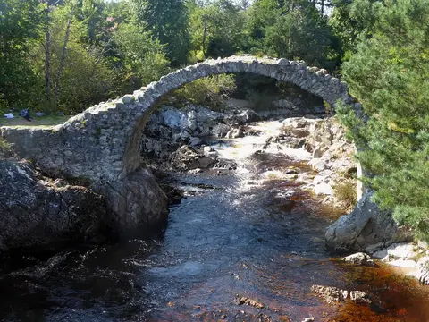 Photo of Carrbridge, a village in the Cairngorms, Highland, the Scottish Highlands and Islands.