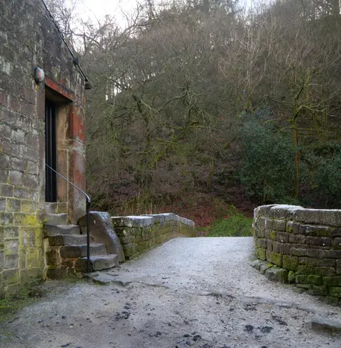 Photo of Hardcastle Crags, a gorge near Heptonstall, West Yorkshire, northern England.
