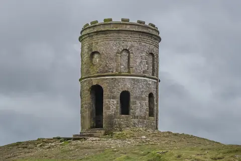 Photo of Solomon's Temple, a folly near Buxton, Derbyshire, central England.
