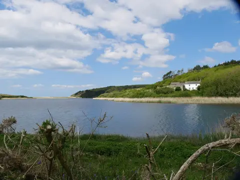 Photo of The Loe, a Lake near Porthleven, Cornwall, south west England.