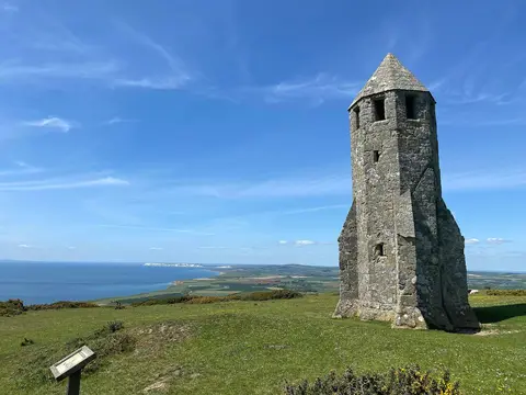 Photo of St Catherine's Oratory, a landmark near Godshill, the Isle of Wight, south east England.