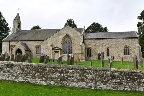 Photo of St Cuthbert's Church, Elsdon, a church in Northumberland, north east England.