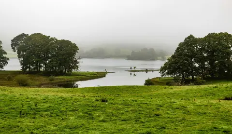 Photo of Esthwaite Water, a Lake near Near Sawrey in the Lake District, Cumbria, north west England.
