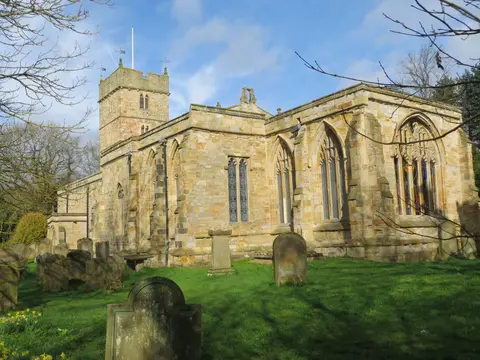 Photo of St Brandon's Church, Brancepeth, a church in County Durham, north east England.