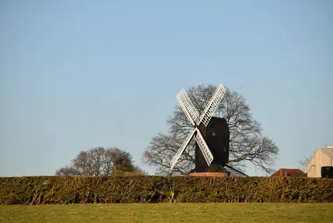 Photo of Rolvenden Windmill, a windmill in the High Weald, Kent, south east England.