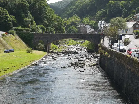 Photo of the River Lyn, an 11-mile river running from Exmoor to Lynmouth, south west England.
