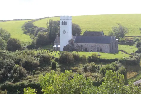 Photo of Manorbier, a village in Pembrokeshire, south west Wales.