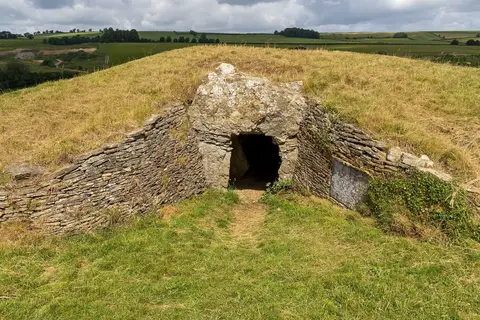 Photo of Stoney Littleton Long Barrow, a chambered tomb near Norton St Philip, Somerset, south west England.