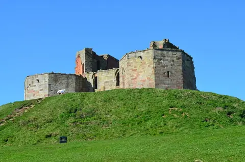Photo of Stafford Castle, a ruined castle near Haughton, Staffordshire, central England.
