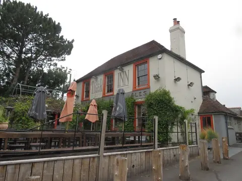Photo of The Tiger Inn (Stowting), a pub in Kent, south east England.