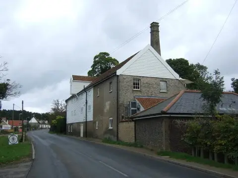 Photo of Tuddenham Mill, a restaurant in Suffolk, eastern England.