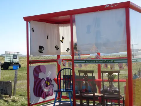 Photo of Bobby's Bus Shelter, a visitor attraction near Baltasound, the Shetland Islands, the Scottish Highlands and Islands.