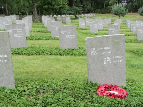 Photo of German Military Cemetery, a Grade I registered house & garden near Milford in Cannock Chase, Staffordshire, central England.