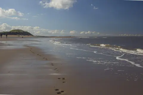 Photo of Talacre Beach, a beach near West Kirby, Flintshire, north Wales.
