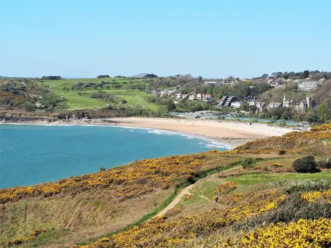 Photo of Langland Bay, a beach near Mumbles in Gower, Swansea, south west Wales.