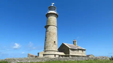 Photo of Lundy Old Light, a lighthouse in Devon, south west England.