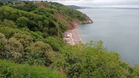 Photo of Oddicombe, a swimming spot near Cockington, Devon, south west England.