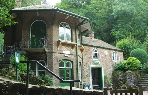 Photo of St Ann's Well, a landmark near Great Malvern in the Malvern Hills, Worcestershire, central England.