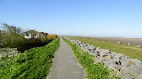 Photo of Knott End-on-Sea, a village in Lancashire, north west England.